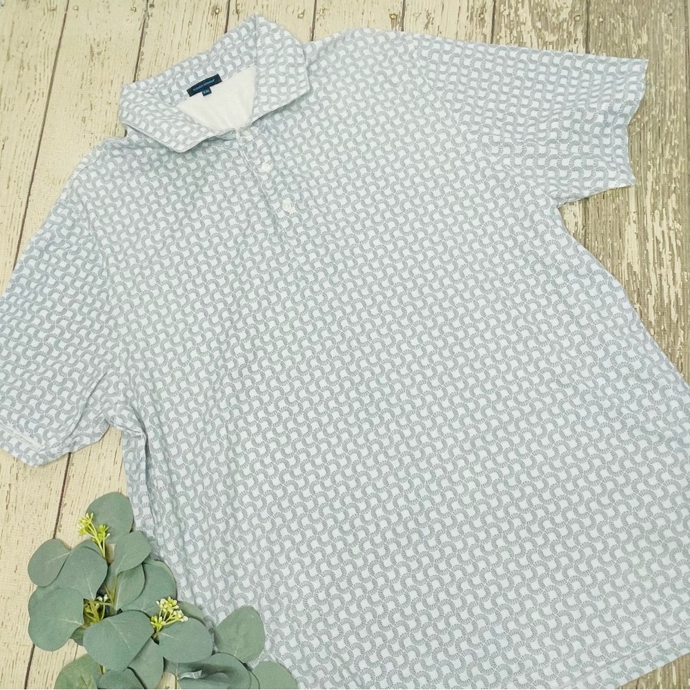Patrick Assaraf Swirls Short Sleeve Pima Cotton Polo Shirt